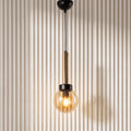 Lustre globe ambré lisse détail doré design cosy IP40