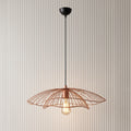 Lustre filaire cuivre rosé évasé 50 cm style boho
