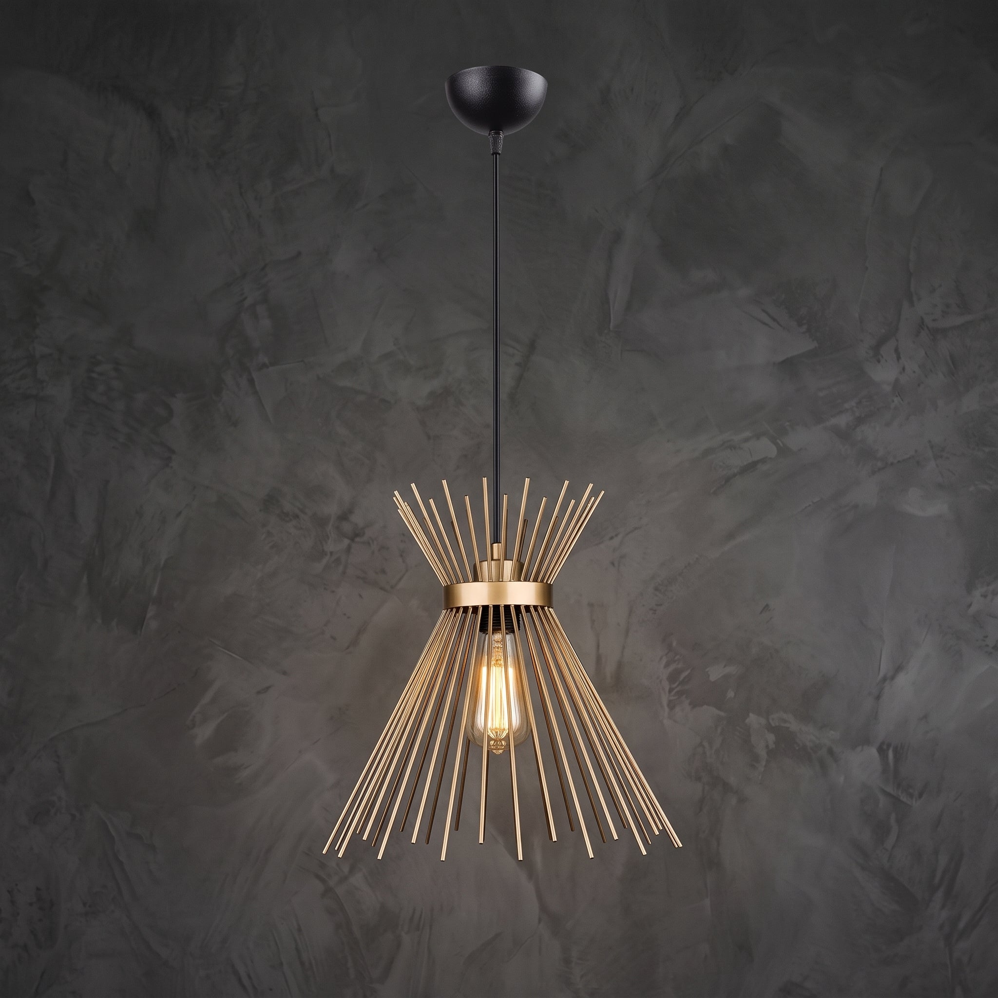 Lustre rayons métalliques dorés en étoile Ø34 cm