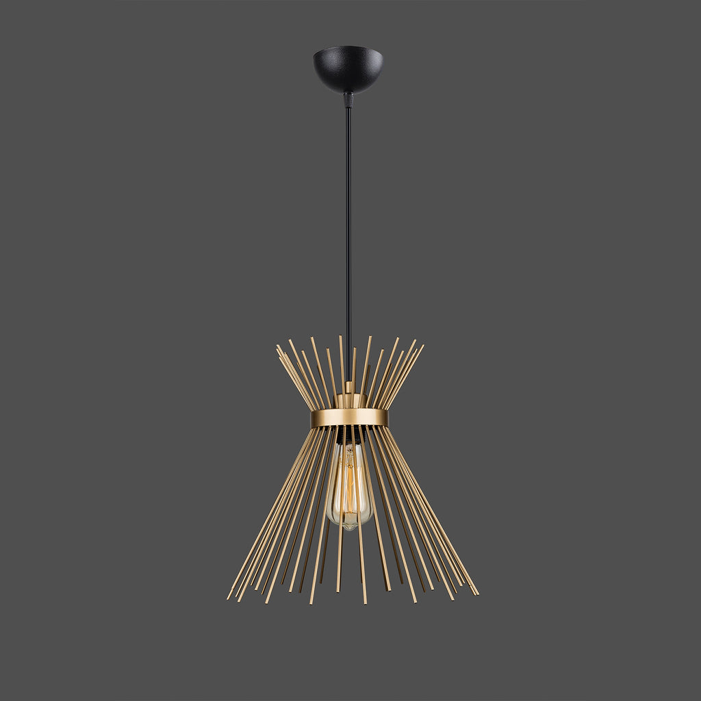 Lustre Suspendu  Doré - Design Rayons Métalliques