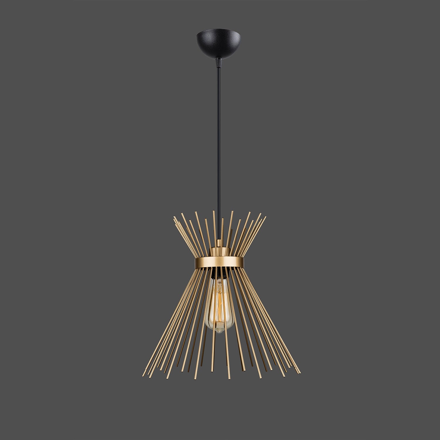 Lustre Suspendu  Doré - Design Rayons Métalliques