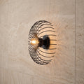 Plafonnier cage spirale métal noir Ø38 cm design moderne