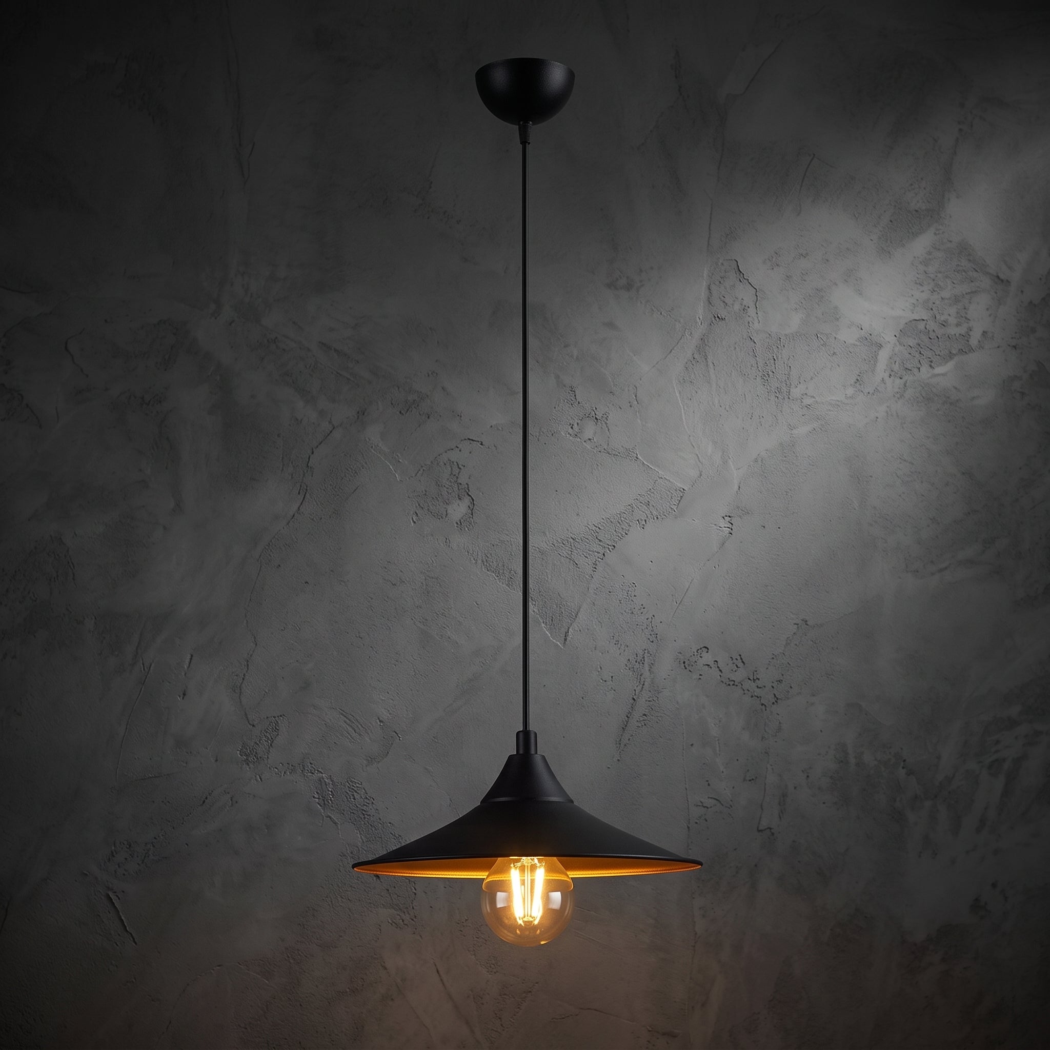 Lustre noir et or design industriel Ø24,5 cm