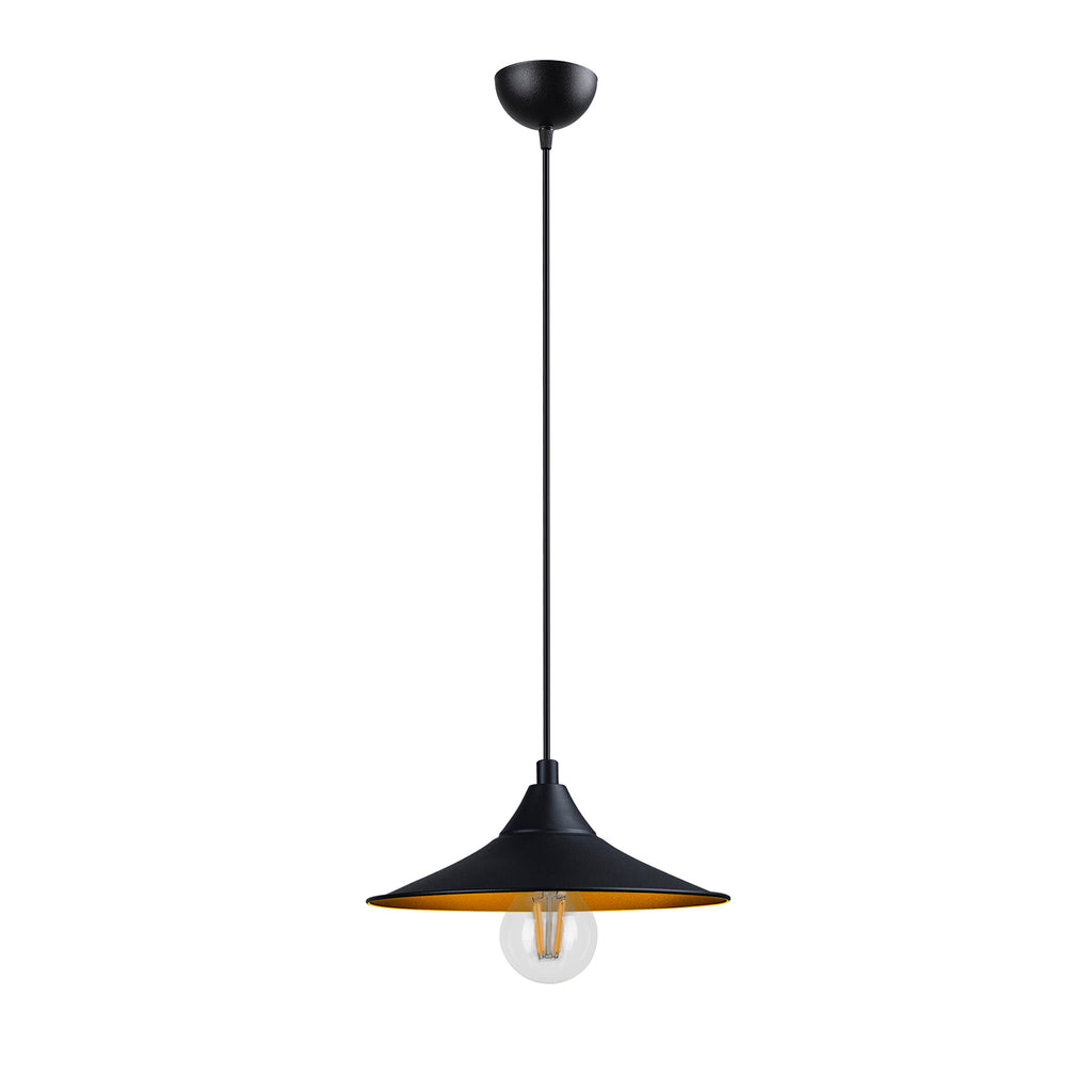 Lustre Suspendu  Noir et Or - Design Industriel
