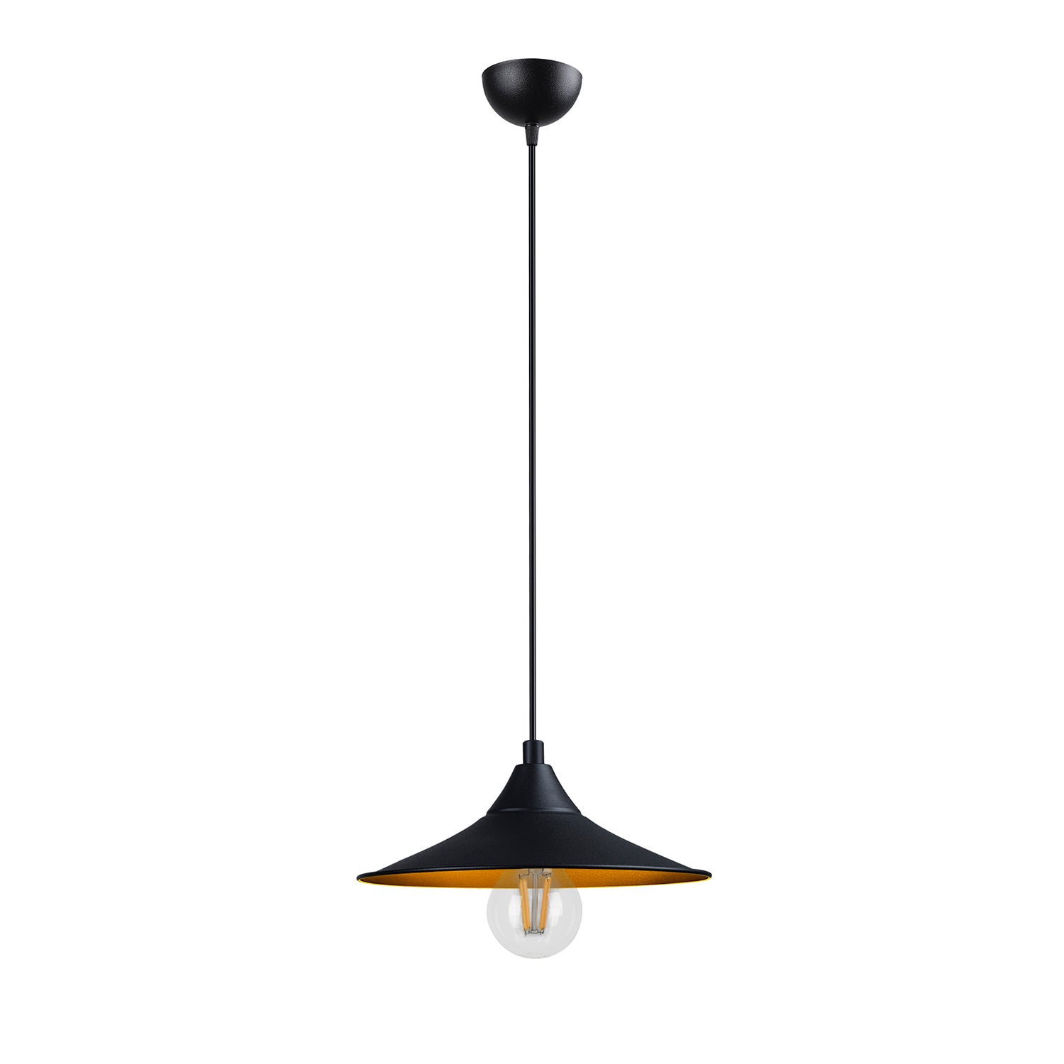 Lustre Suspendu  Noir et Or - Design Industriel