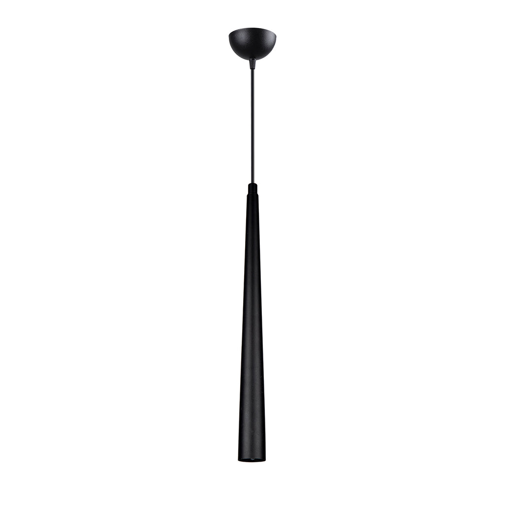 Lustre Suspendu Tube Noir - Design Minimaliste