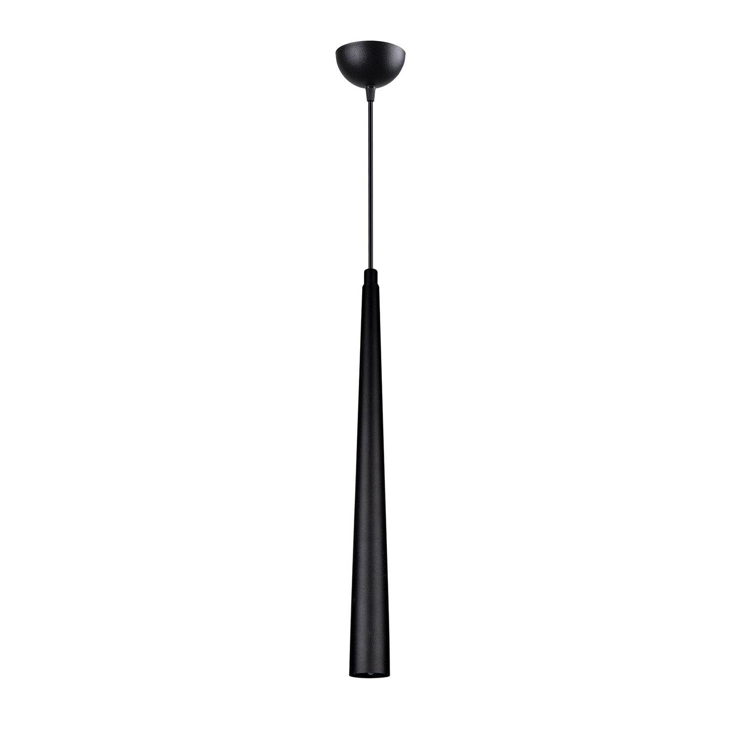 Lustre Suspendu Tube Noir - Design Minimaliste