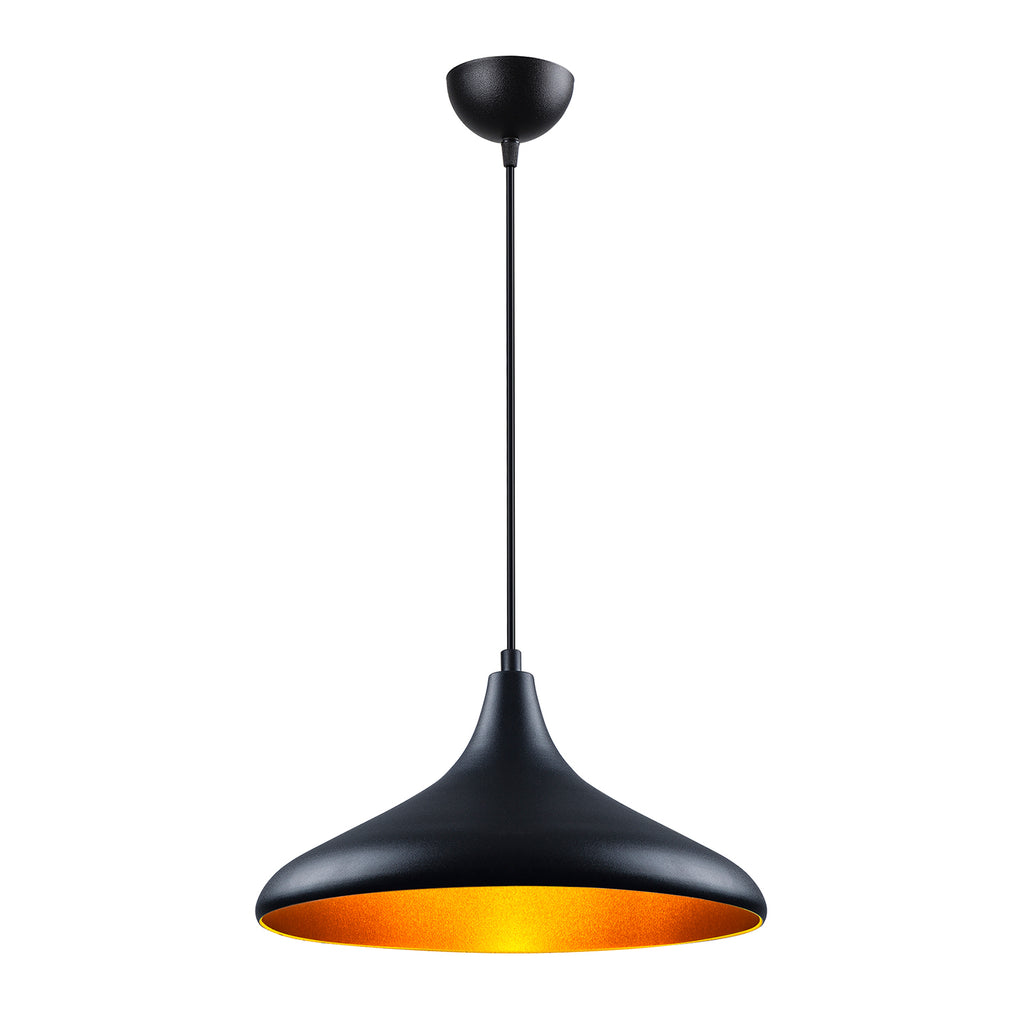 Lustre Suspendu Atelier Noir et Or - Design Industriel