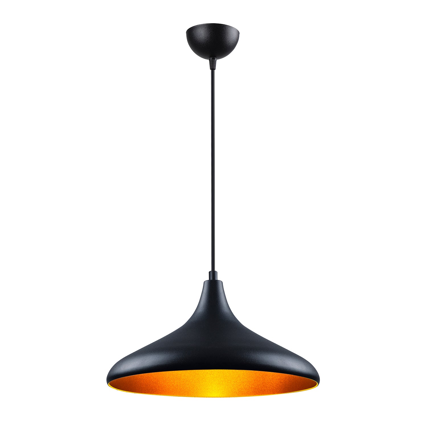 Lustre Suspendu Atelier Noir et Or - Design Industriel