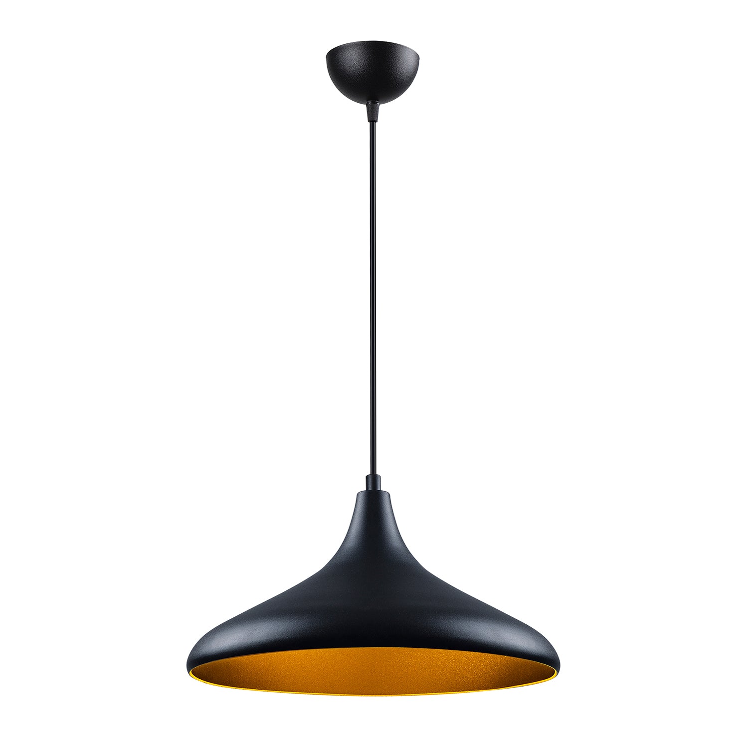 Lustre Suspendu Atelier Noir et Or - Design Industriel