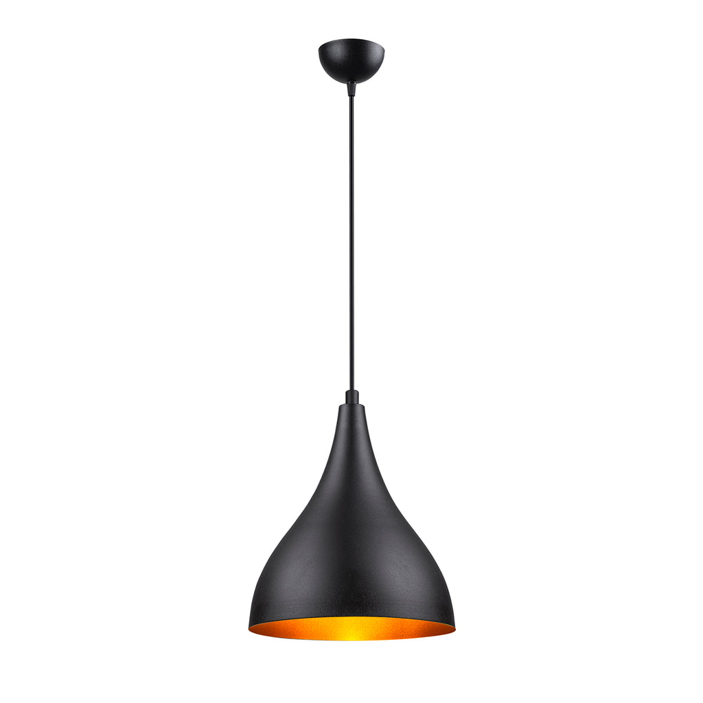 Lustre Suspendu Noir et Or - Design Moderne Goutte