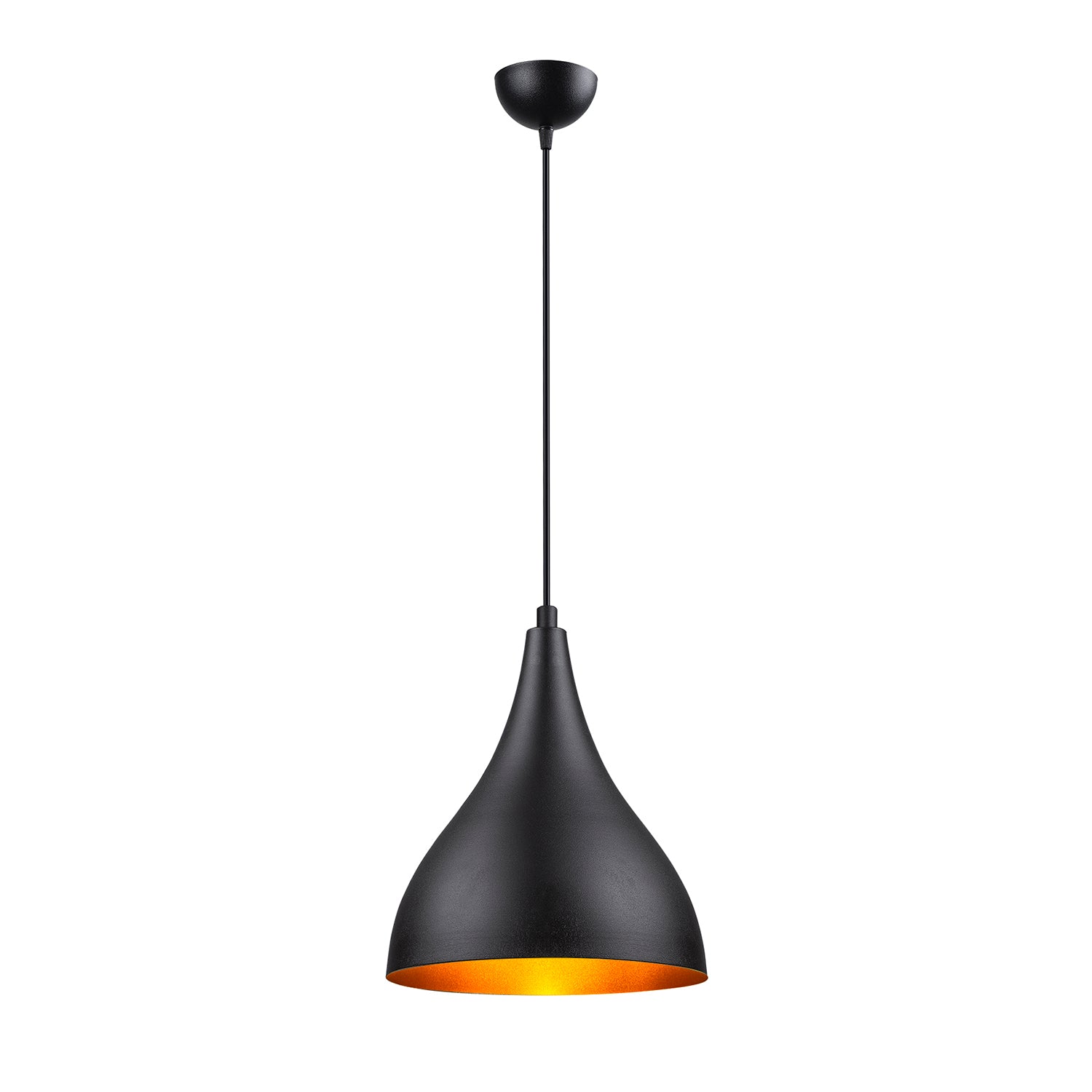 Lustre Suspendu Noir et Or - Design Moderne Goutte
