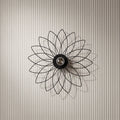 Applique murale fleur de lotus métal noir Ø52 cm