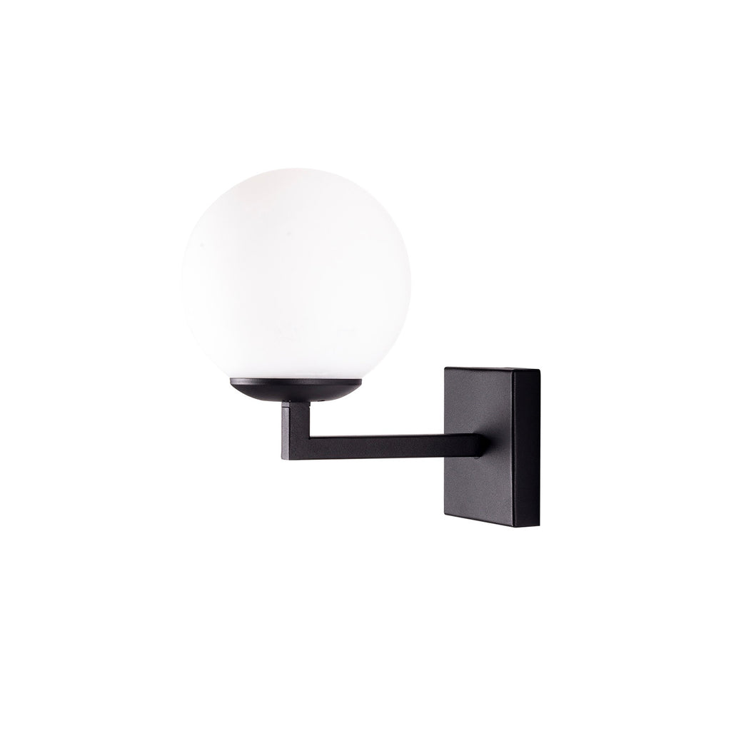 Applique Murale Globe Verre Opale Noir Mat