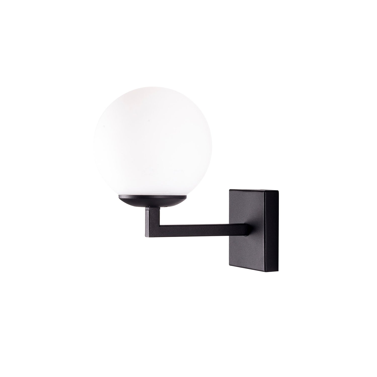 Applique Murale Globe Verre Opale Noir Mat