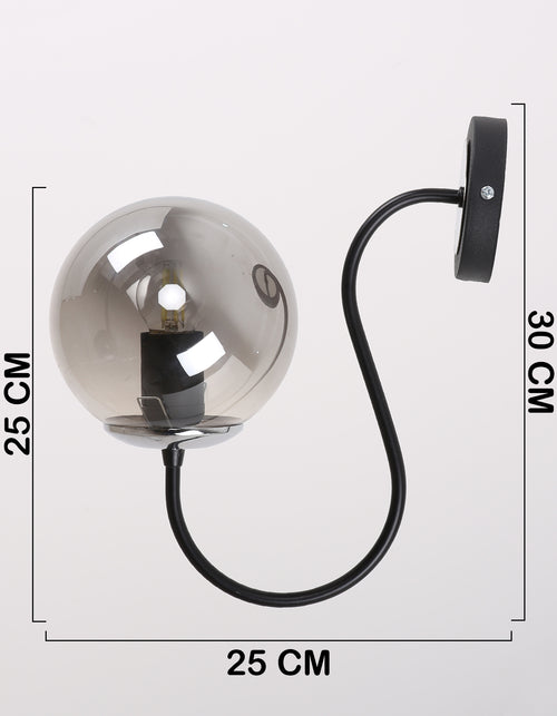 Applique murale globe fumé noir mat