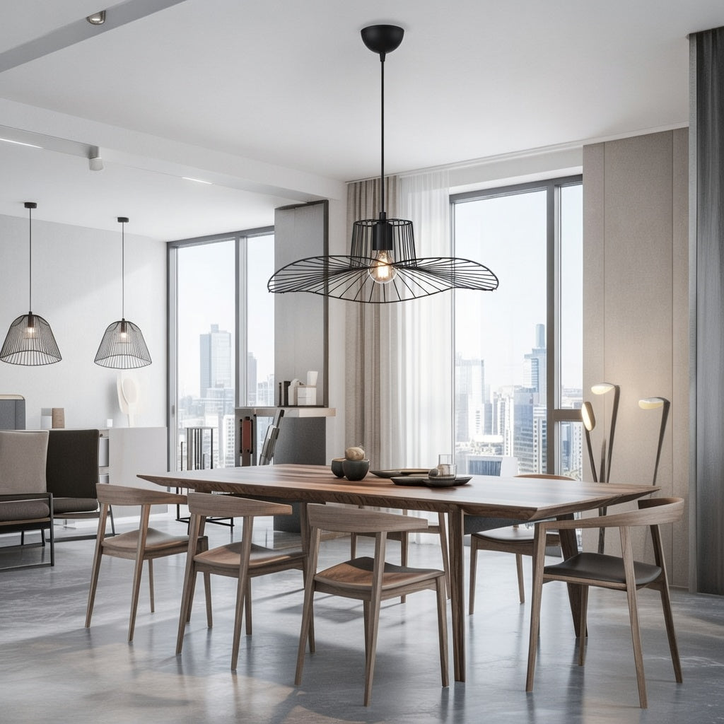 Lustre Suspendu Design Filaire - Style Contemporain