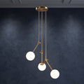 Lustre suspendu 3 globes articulés doré design moderne