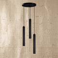 Lustre TUBE triple 3 cylindres noir mat design minimaliste