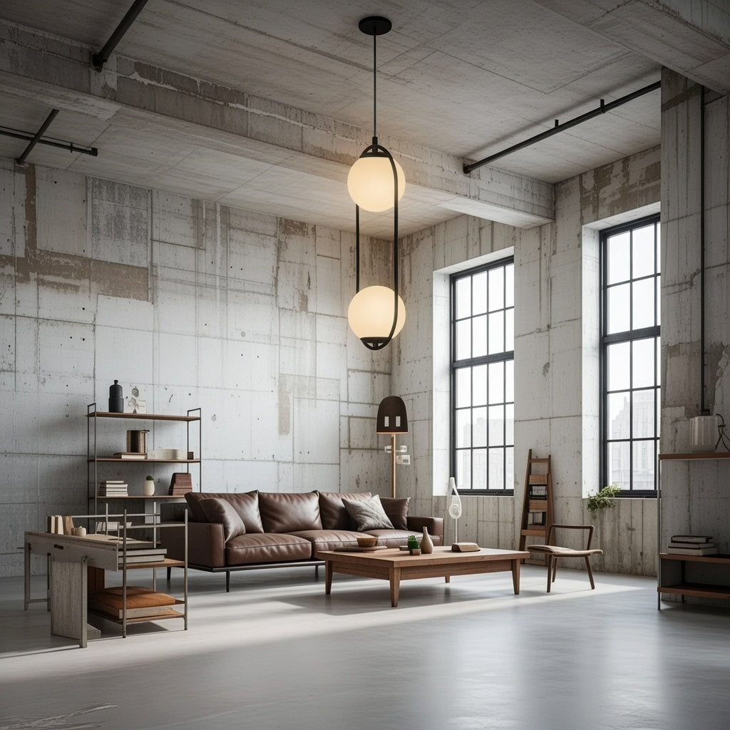 Lustre Suspendu Design Moderne - Double Globe