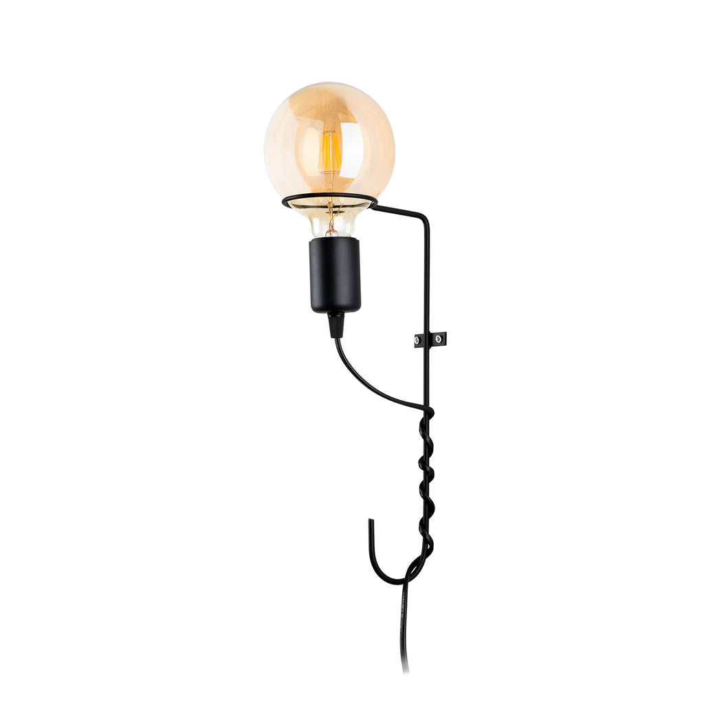 Vue d'ensemble de l'applique murale industriel noir 14x35cm