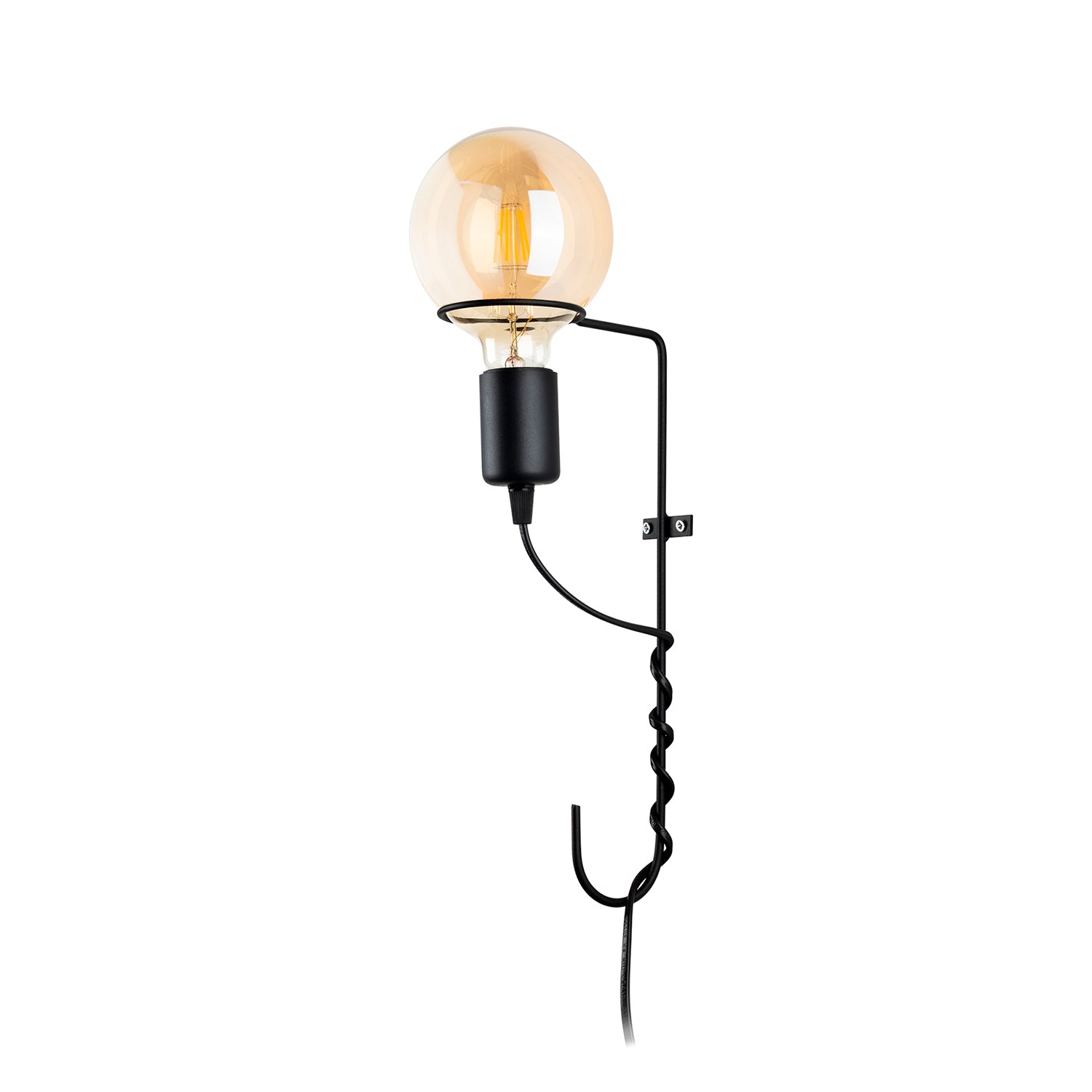 Vue d'ensemble de l'applique murale industriel noir 14x35cm