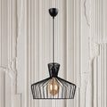 Lustre cage lanterne fil de fer noir 46 cm