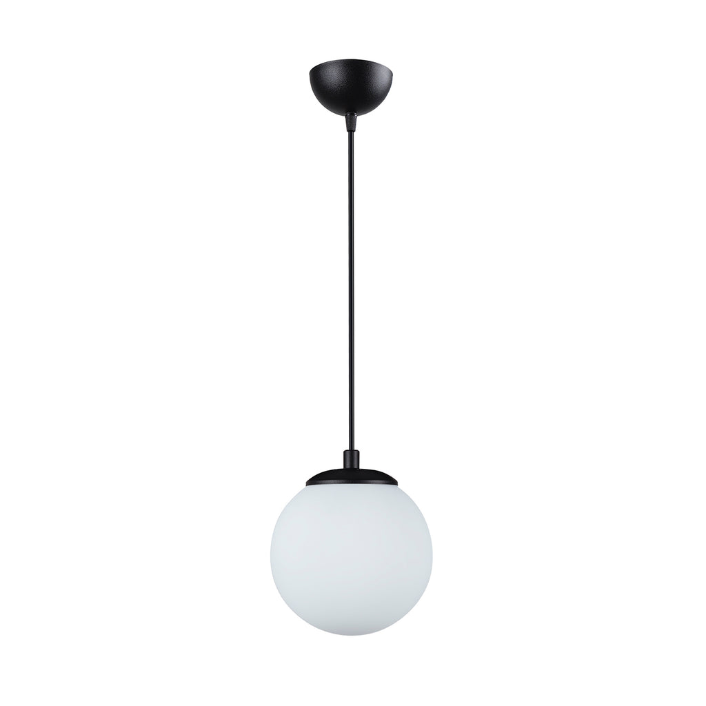 Lustre Suspendu Globe Blanc et Noir - Design Moderne Minimaliste E27
