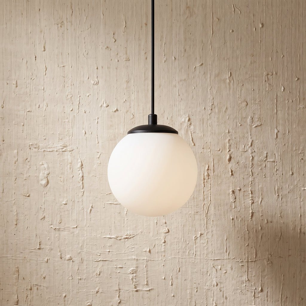 suspension globe blanc et noir design moderne minimaliste