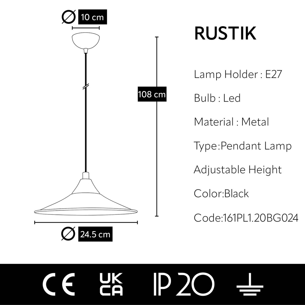 Lustre Suspendu  Noir et Or - Design Industriel