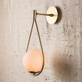 applique murale arc doré globe opale blanc H45cm 