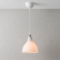 Lustre suspendu blanc moderne forme cloche design minimaliste