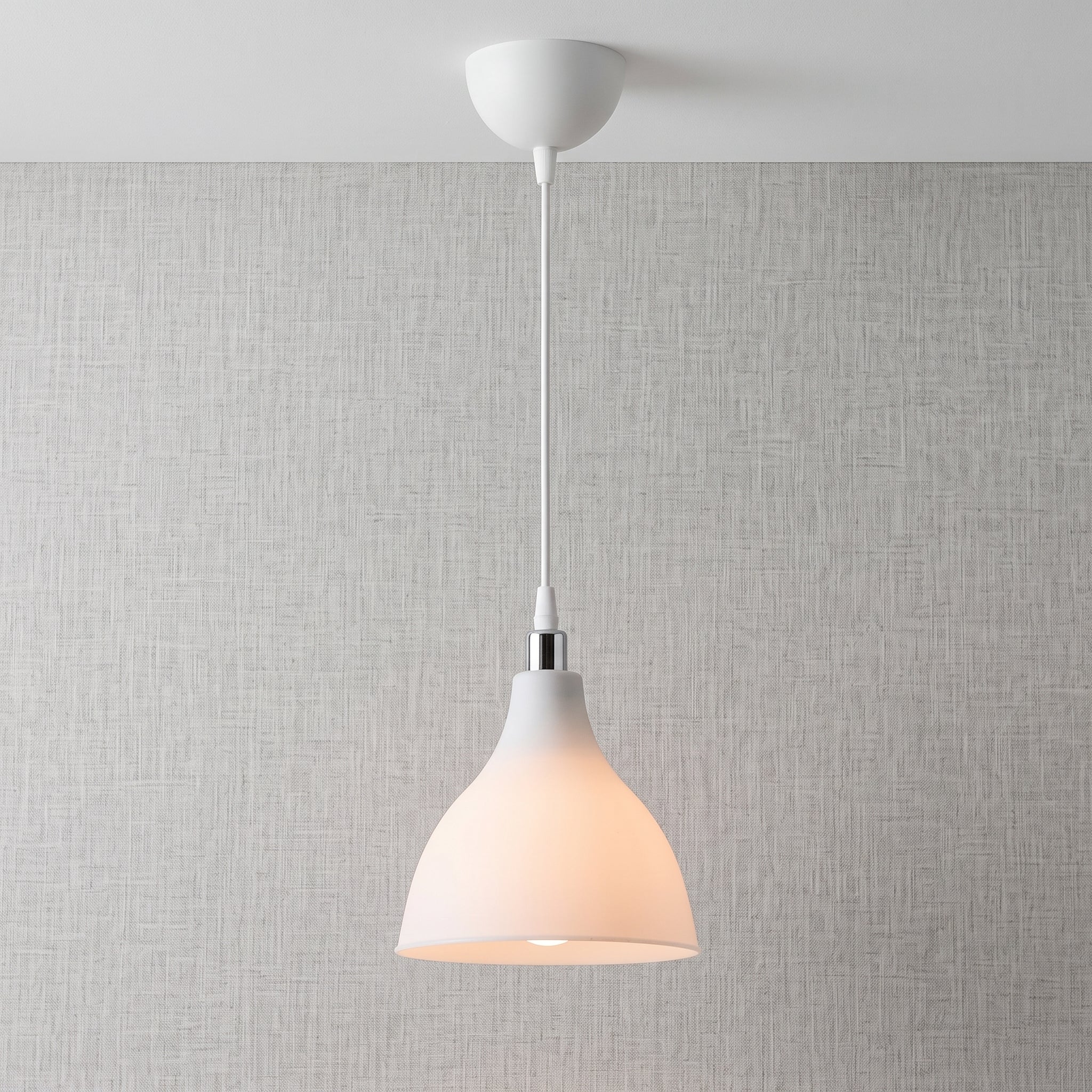 Lustre suspendu blanc moderne forme cloche design minimaliste