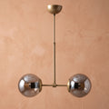 Suspension 2 globes fumé finition laiton design moderne IP40