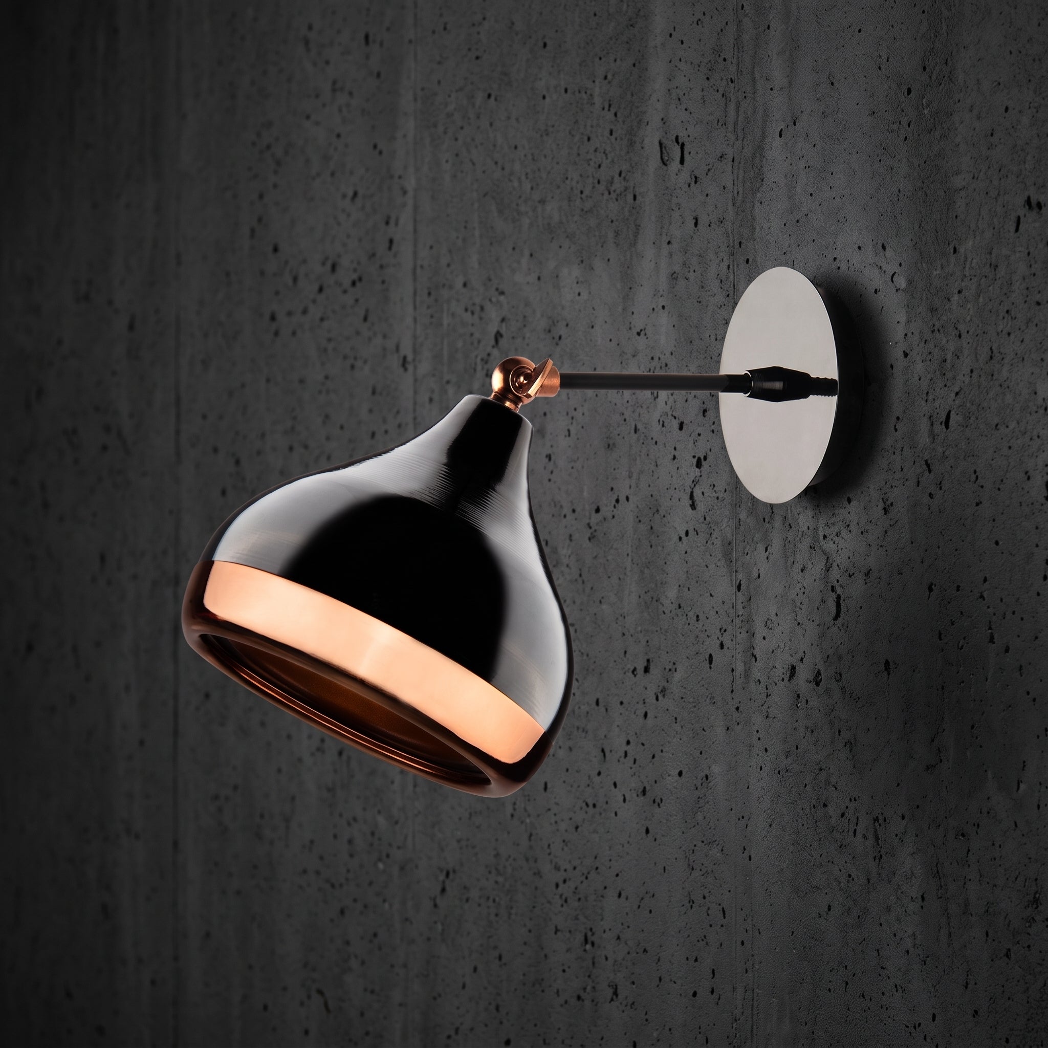 Applique murale orientable noir et rose gold design industriel