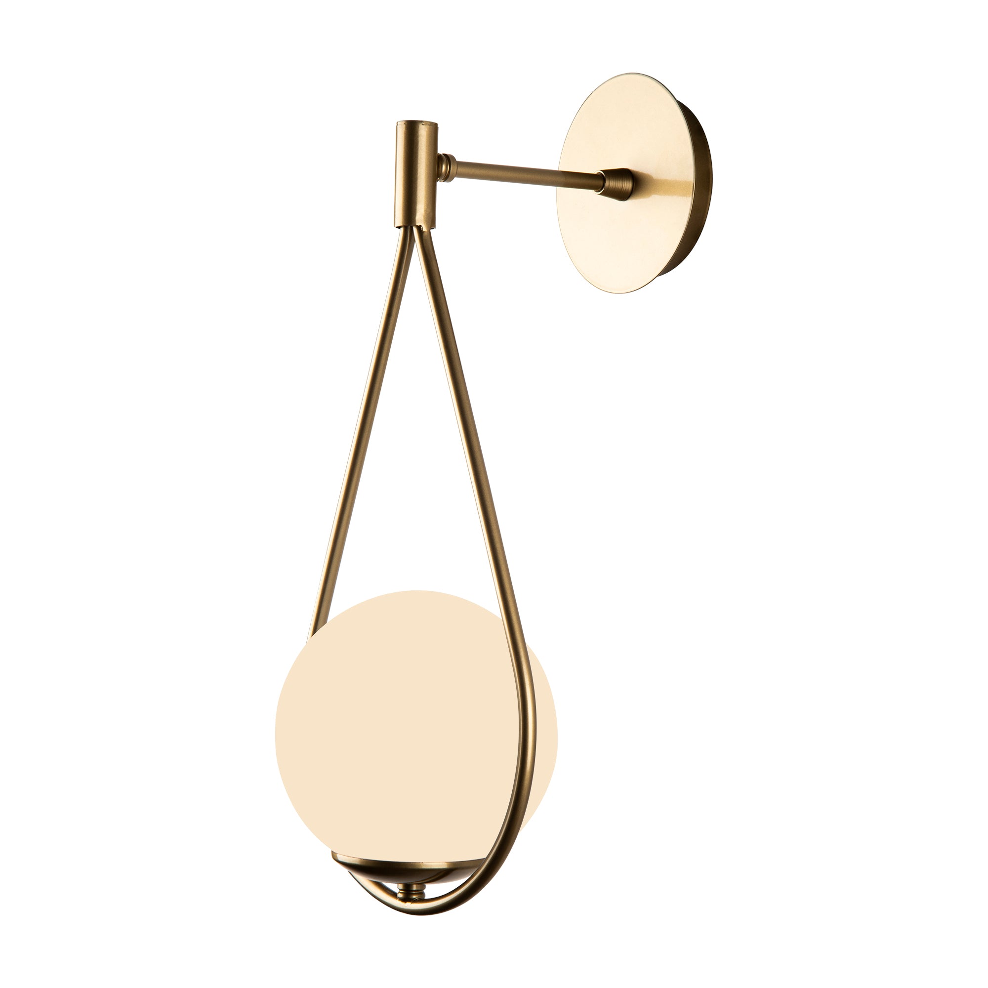 Applique Murale Design Globe Verre Opale Doré