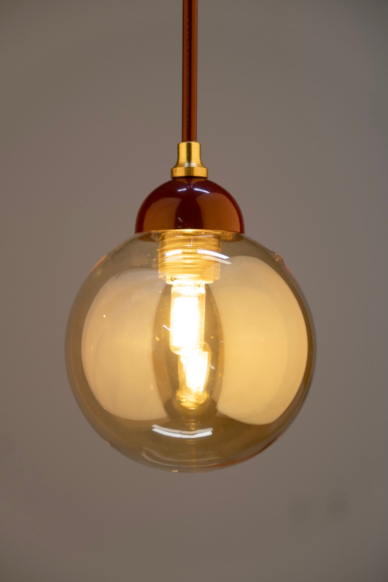 Lustre Suspendu Globe Fumé marron
