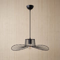 Lustre filaire noir évasé 49 cm design chapeau contemporain