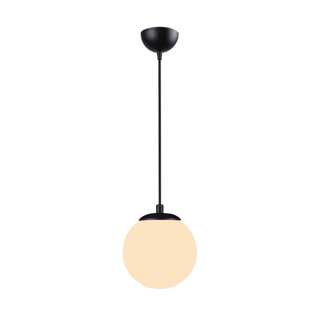 Lustre Suspendu Globe Blanc et Noir - Design Moderne Minimaliste E27