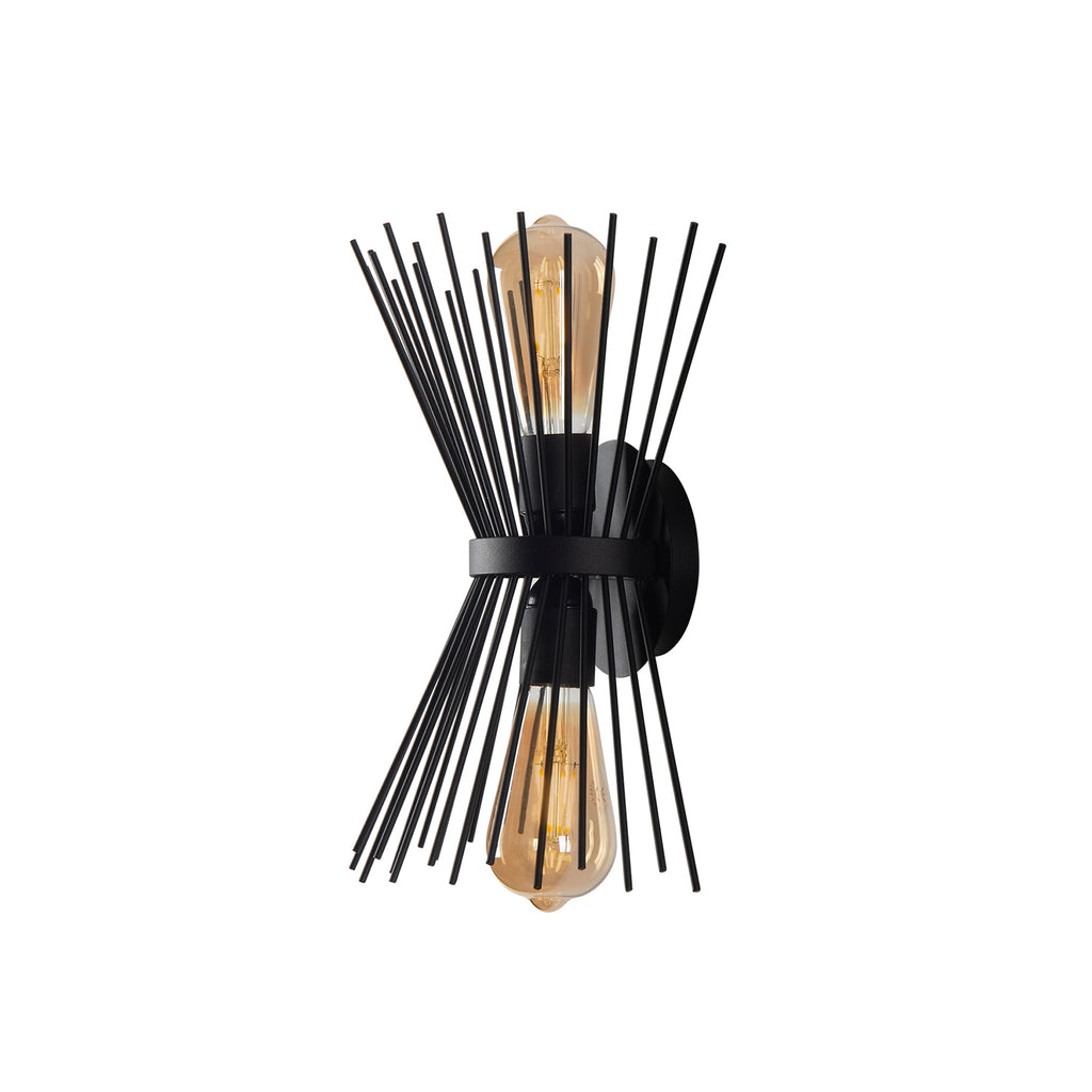 Vue de profil de l'applique murale starburst noir 23x33cm