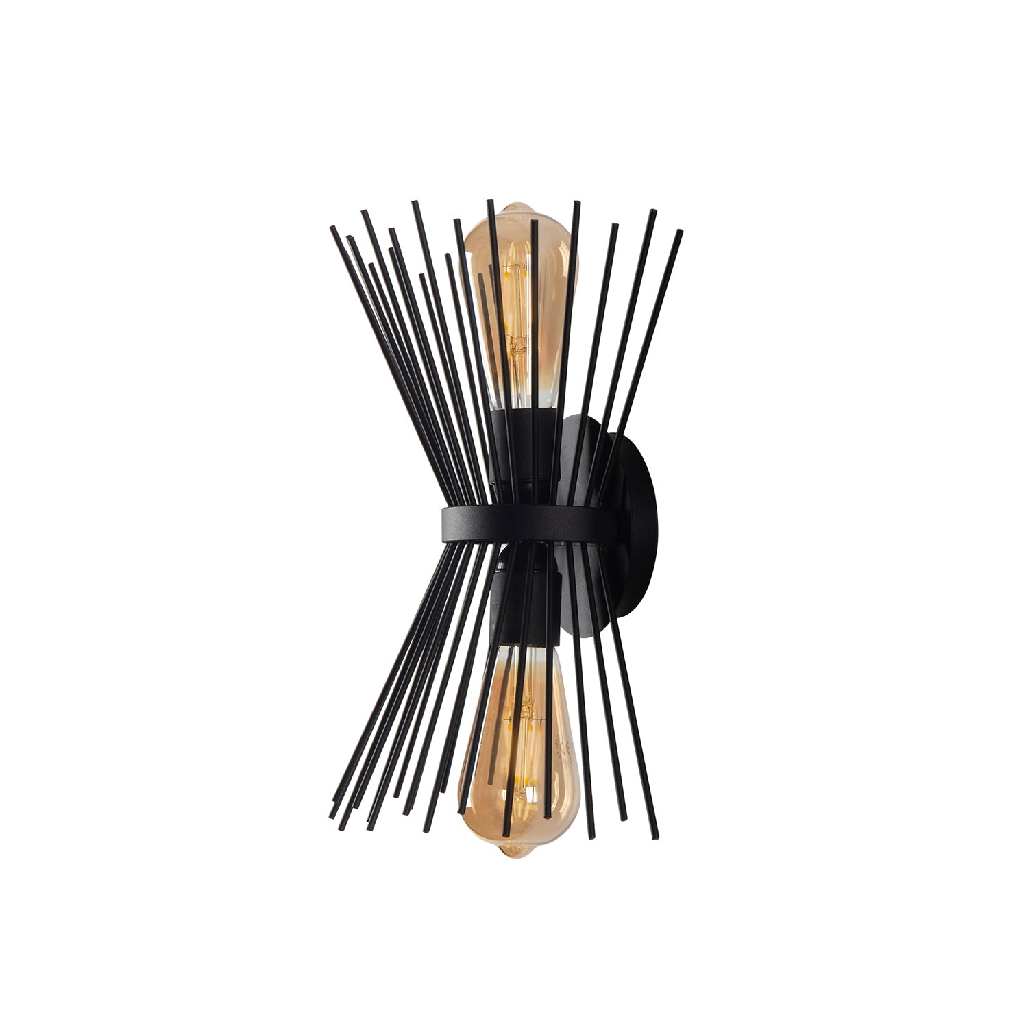 Vue de profil de l'applique murale starburst noir 23x33cm