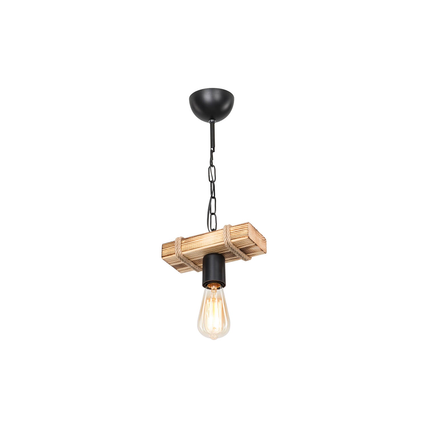 Lustre Suspendu Rustique Poutre en Bois