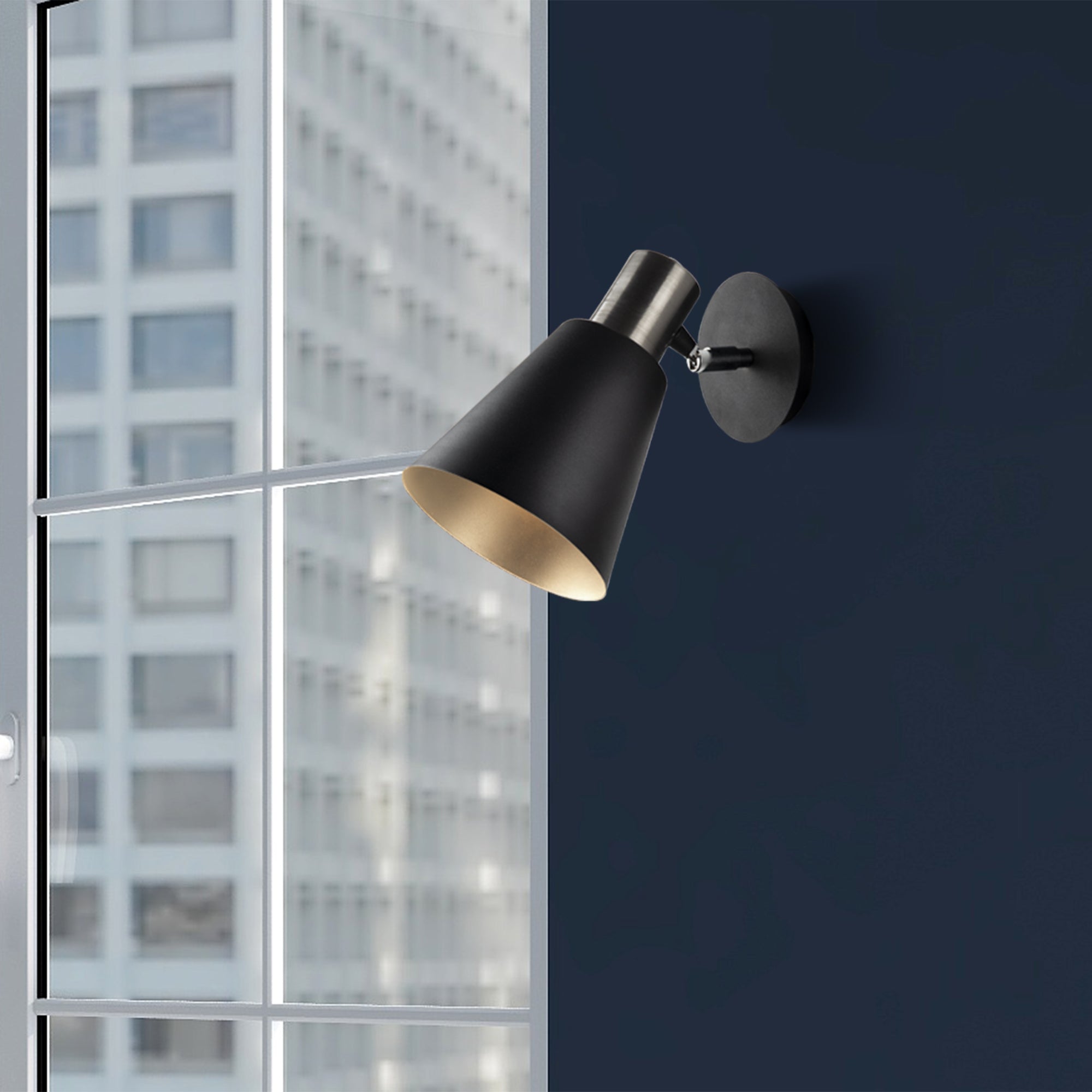 Mécanisme d'orientation de l'applique murale industriel noir