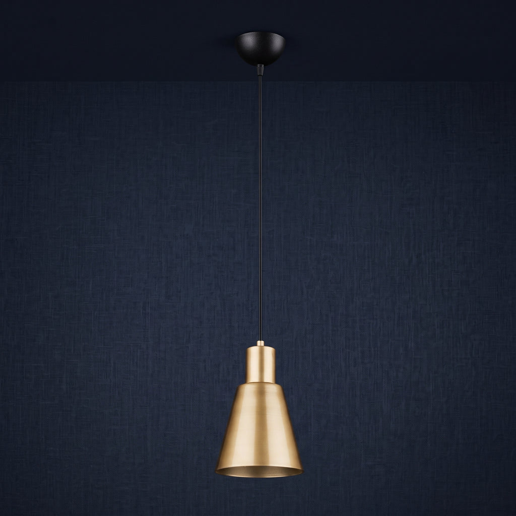 Lustre Icon conique doré et noir Ø14 cm design moderne