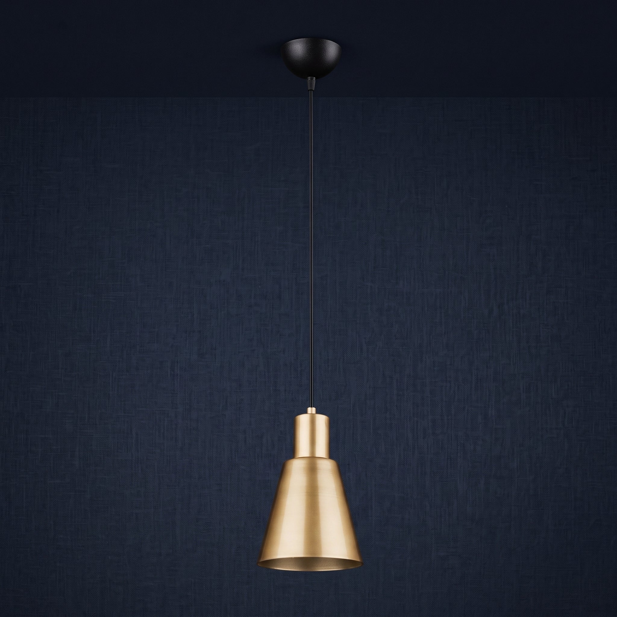 Lustre Icon conique doré et noir Ø14 cm design moderne