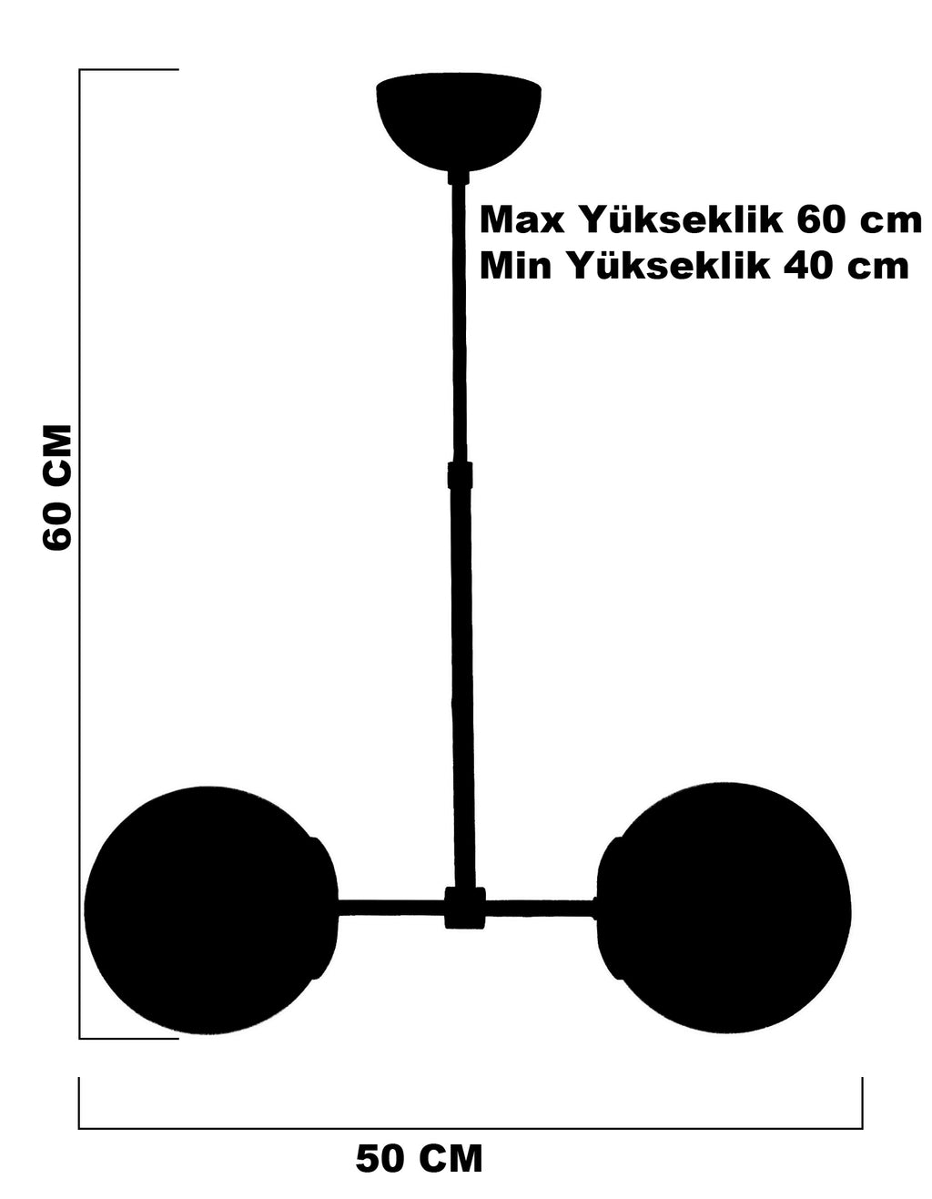 Suspension 2 globes ambré finition laiton