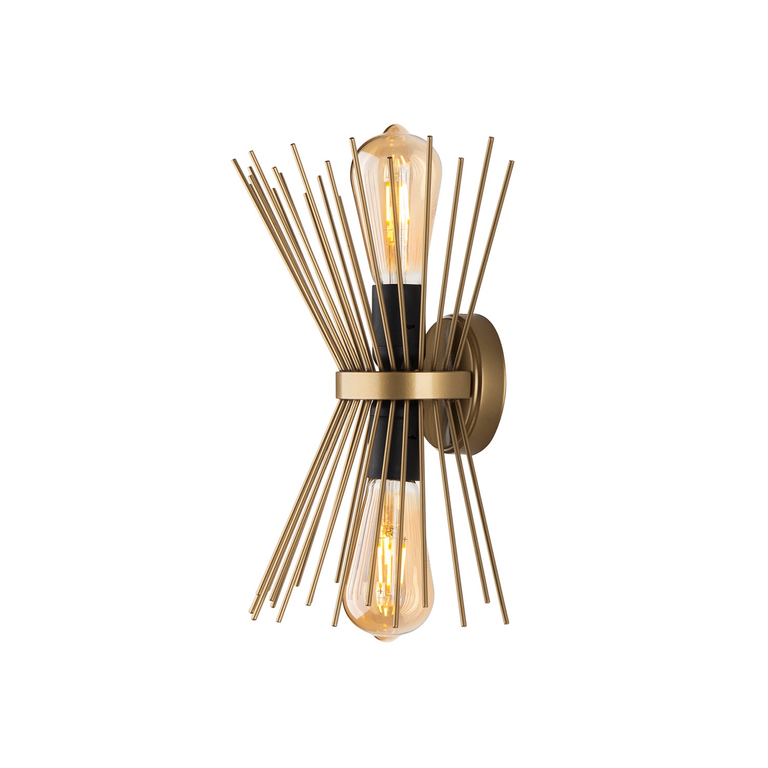  Vue latérale de l'applique murale starburst doré 16x33cm