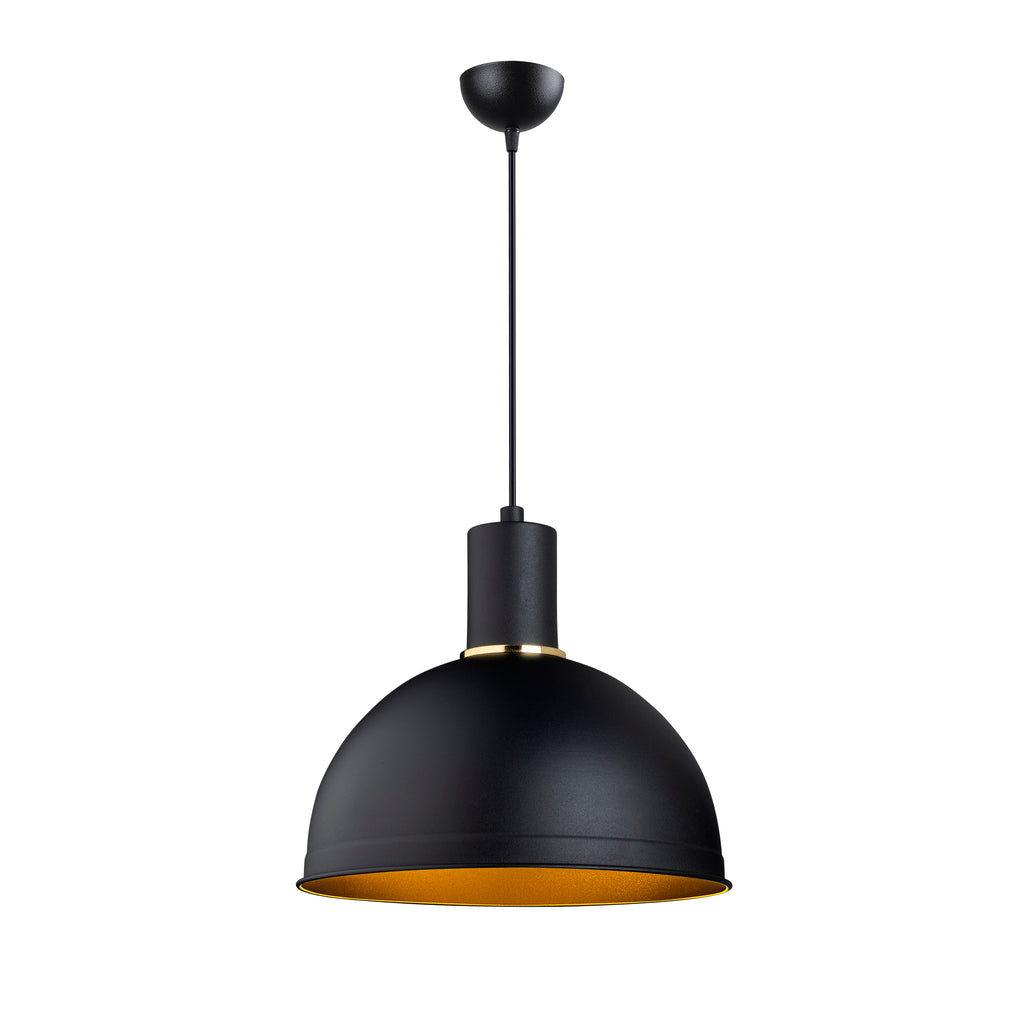 Détail intérieur doré dôme noir mat