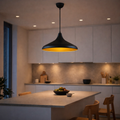 Lustre Suspendu Atelier Noir et Or - Design Industriel