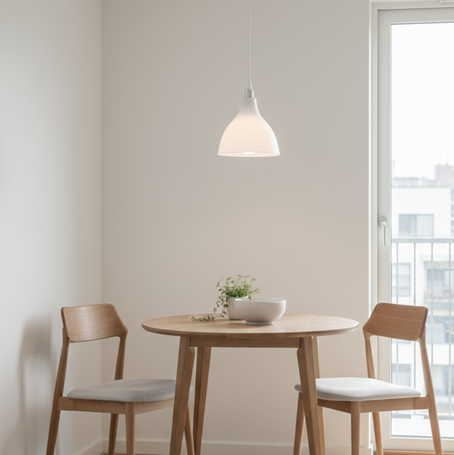 Lustre Suspendu Blanc Moderne - Design Cloche Minimaliste